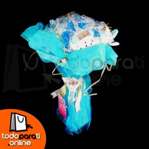 Ramo Azul con Osos de Peluche y Flores