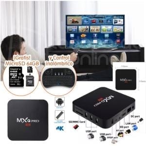 TV Box MXQ Pro 4K 64bits 2GB Ram 16GB Rom Regalo una MicroSD 64Gb