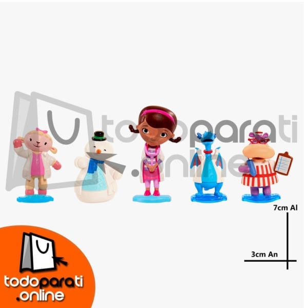 figuras doctora juguetes pvc 5pzs